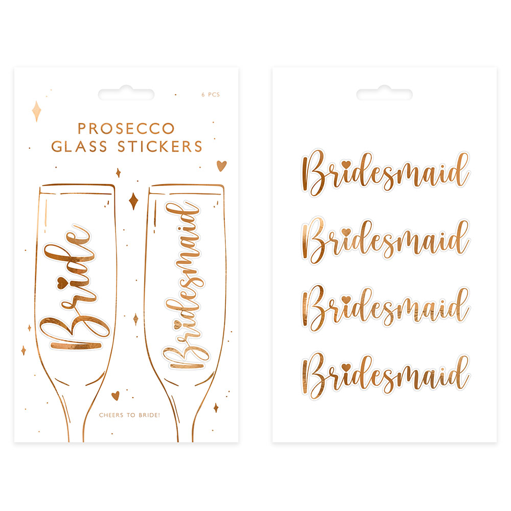 Läs mer om Glas Klistermärken Bride och Bridesmaid