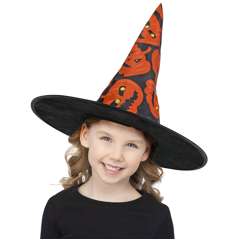 Läs mer om Halloween Häxhatt med Pumpor Barn