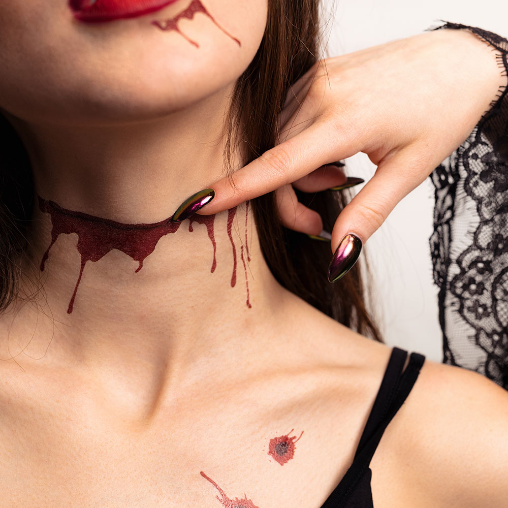 Läs mer om Halloween Temporära Tatueringar Blodiga Sår