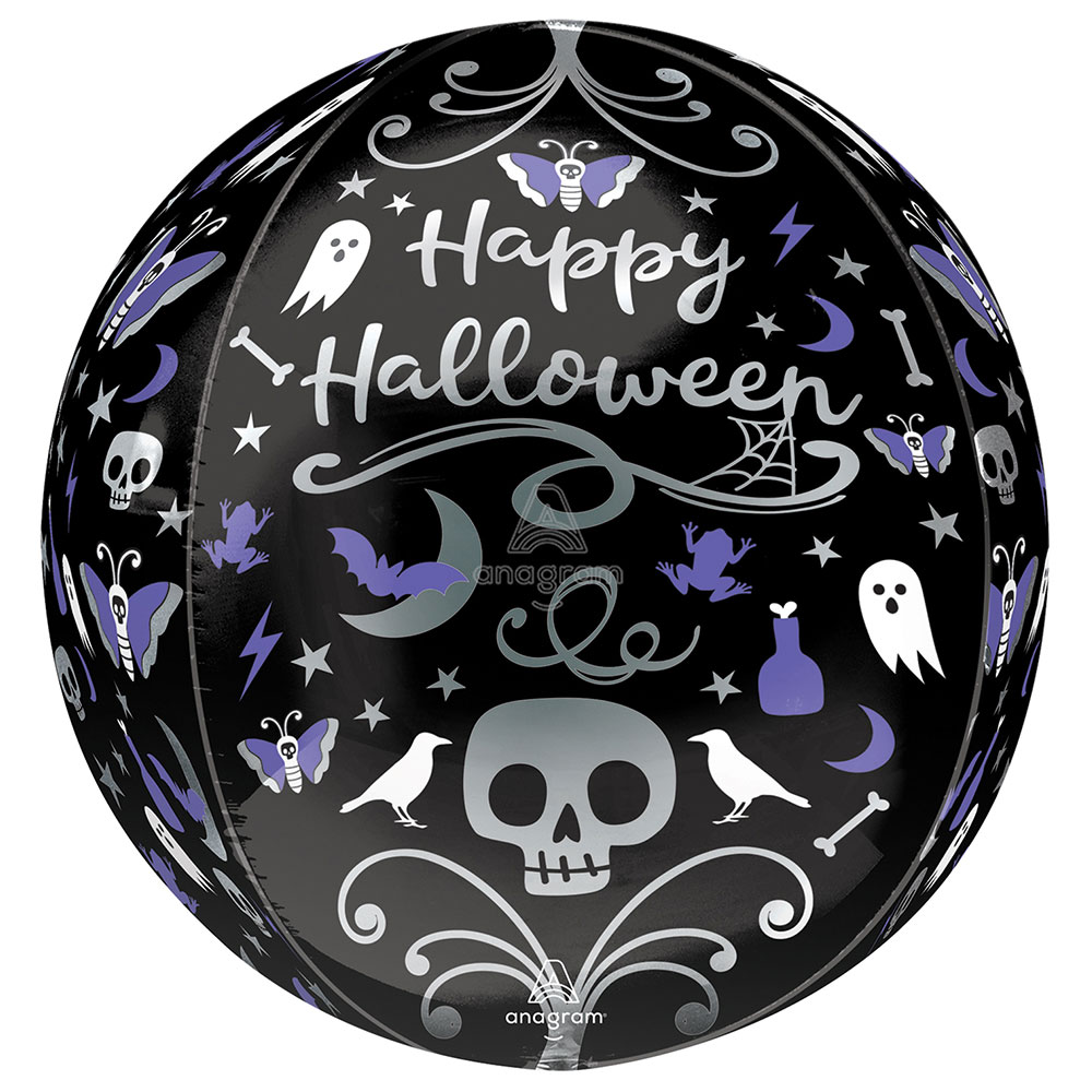 Läs mer om Happy Halloween Rund Folieballong