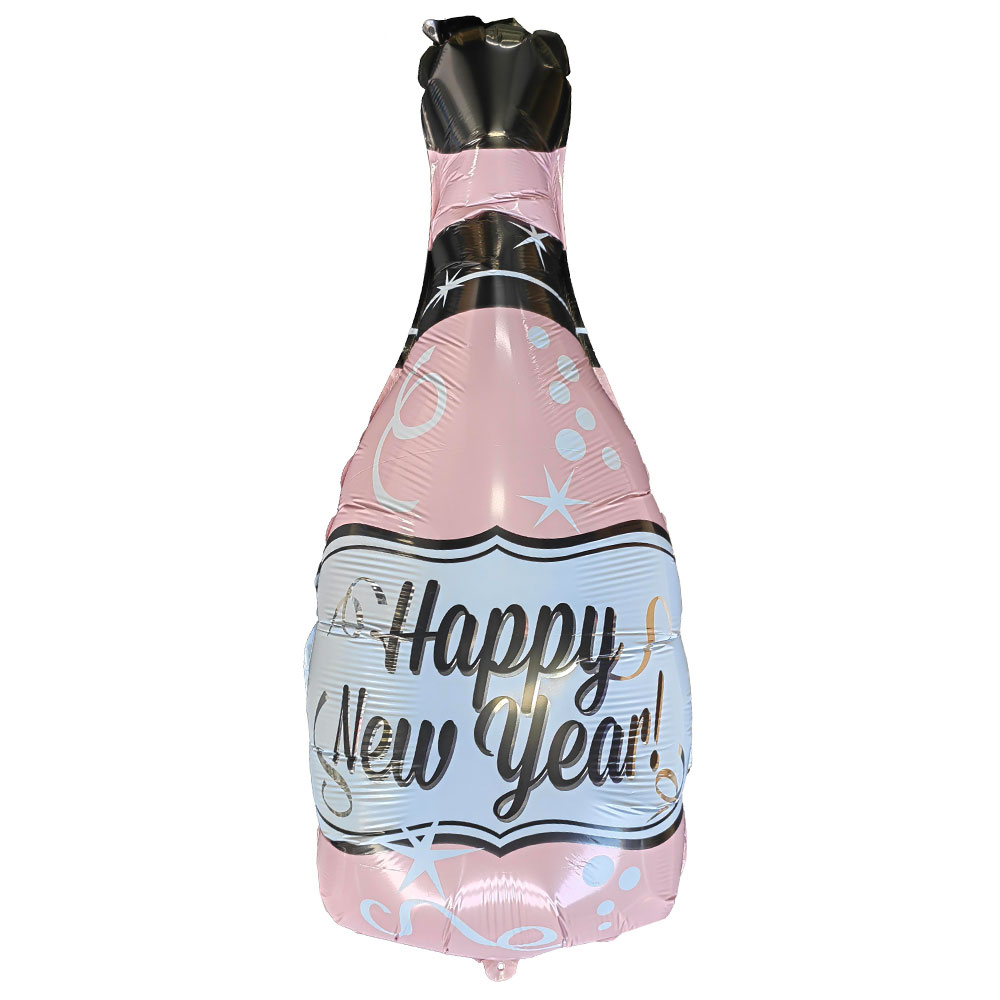Läs mer om Happy New Year Folieballong Champagneflaska