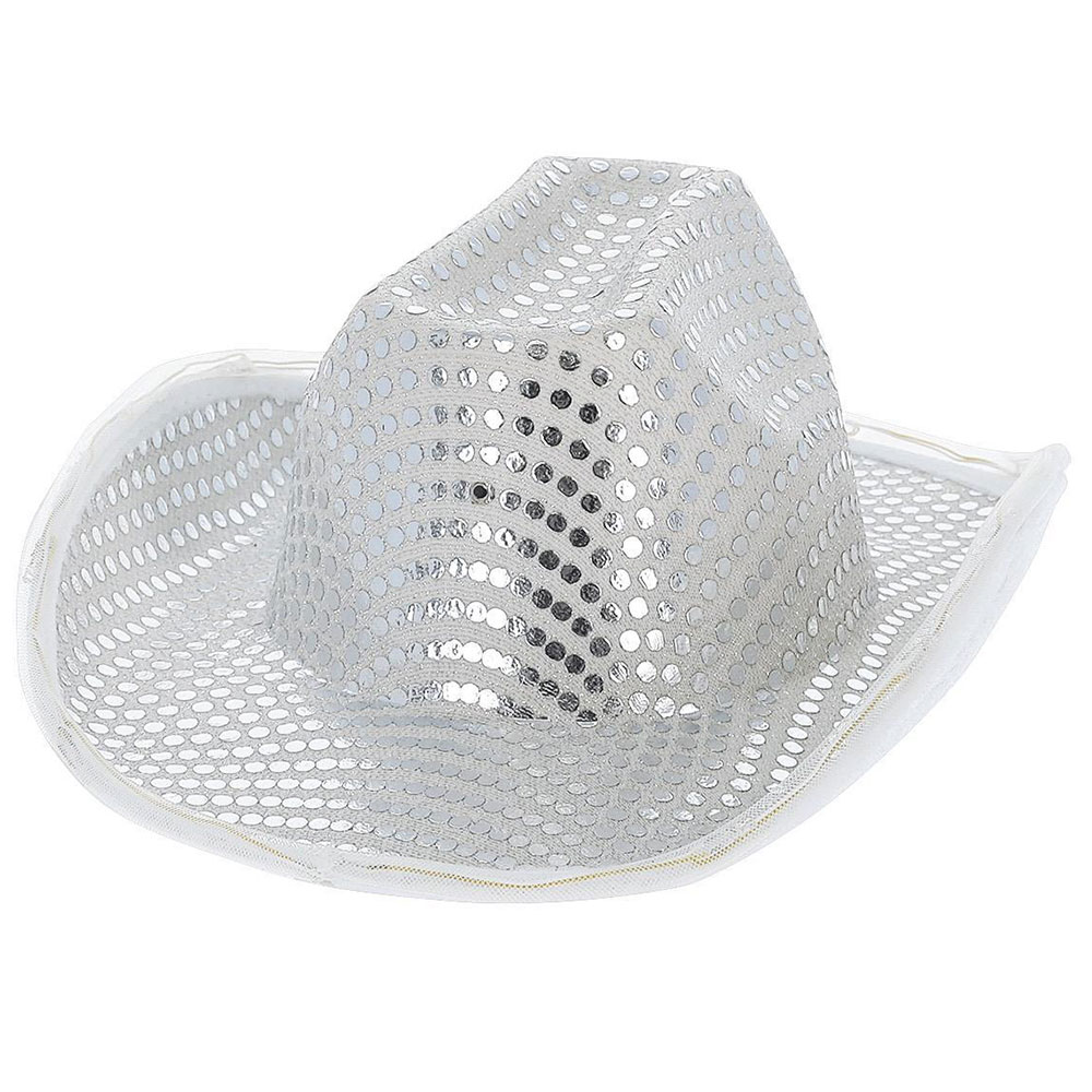 Läs mer om LED Cowgirl Hatt Silver