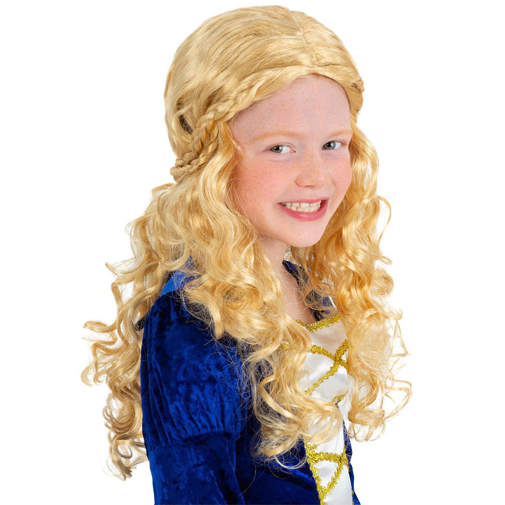 Läs mer om Medeltida Prinsessa Blond Peruk Barn
