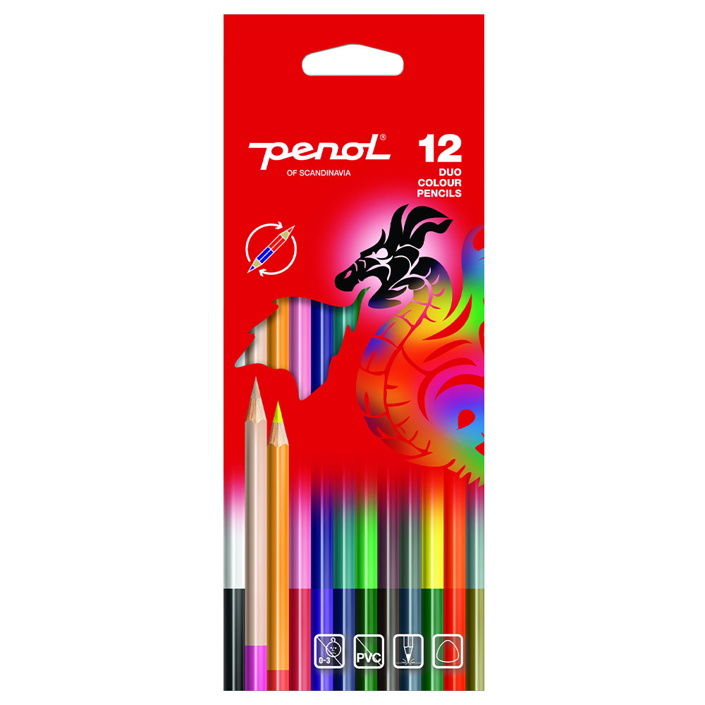 Läs mer om Penol Dubbelsidiga Färgpennor 12-Pack