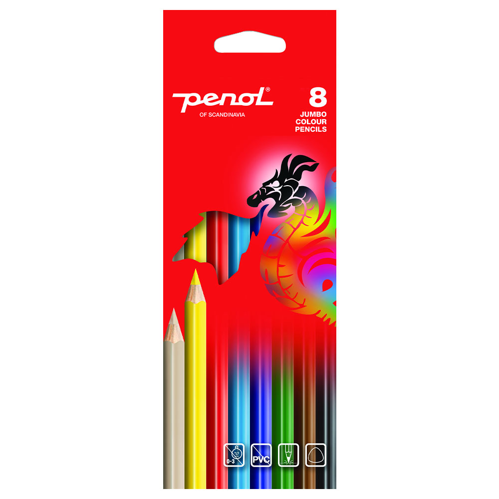 Läs mer om Penol Jumbo Färgpennor 8-Pack