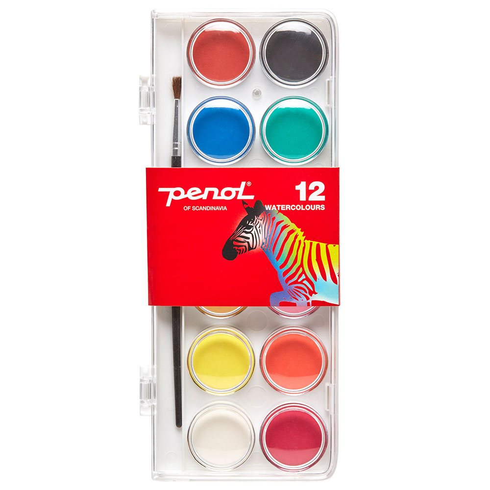 Läs mer om Penol Standard Akvarellfärg 12-Pack