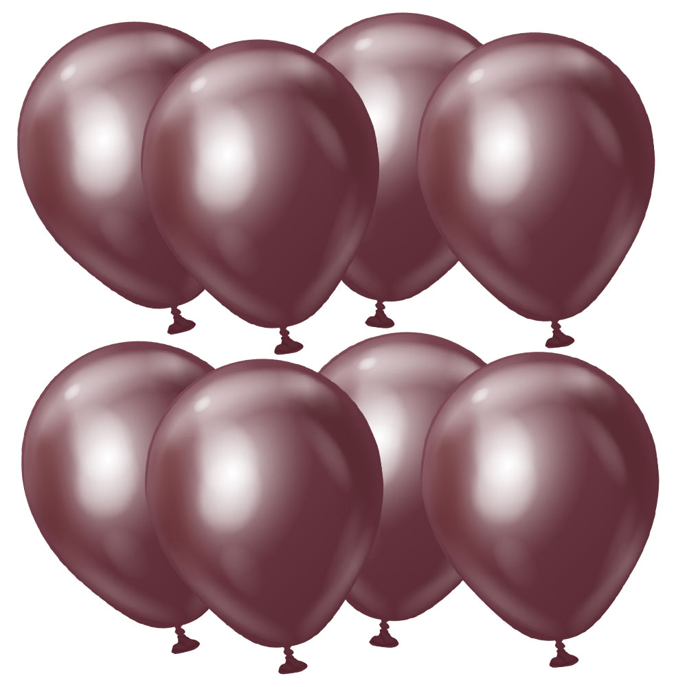 Läs mer om Premium Små Latexballonger Chrome Burgundy