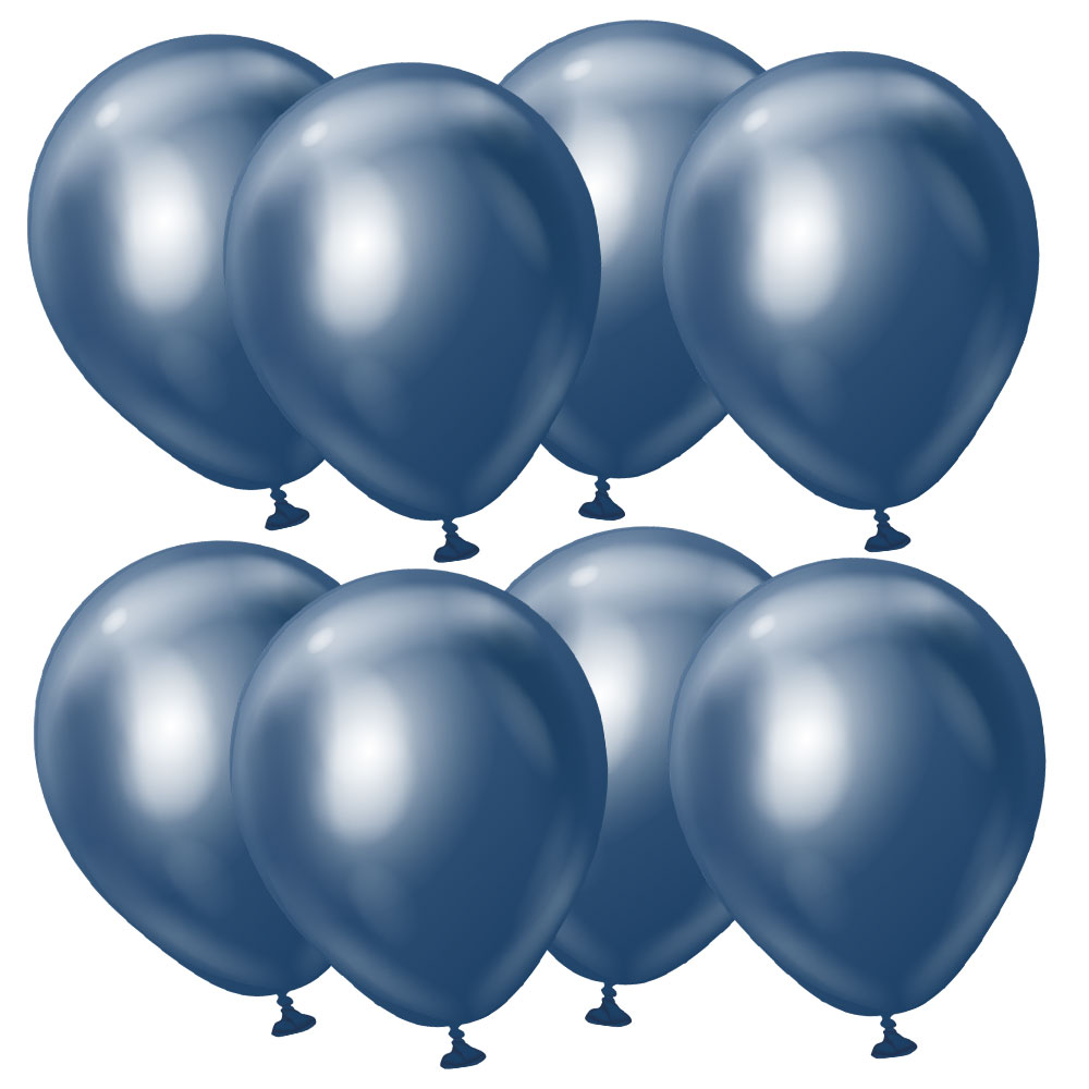 Läs mer om Premium Små Latexballonger Chrome Navy