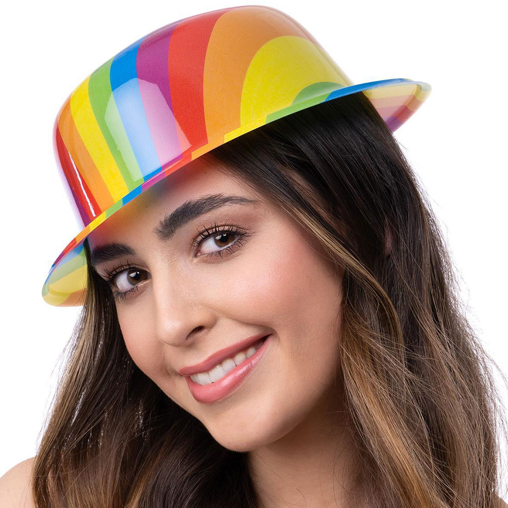 Läs mer om Pride Regnbåge Bowler Hatt