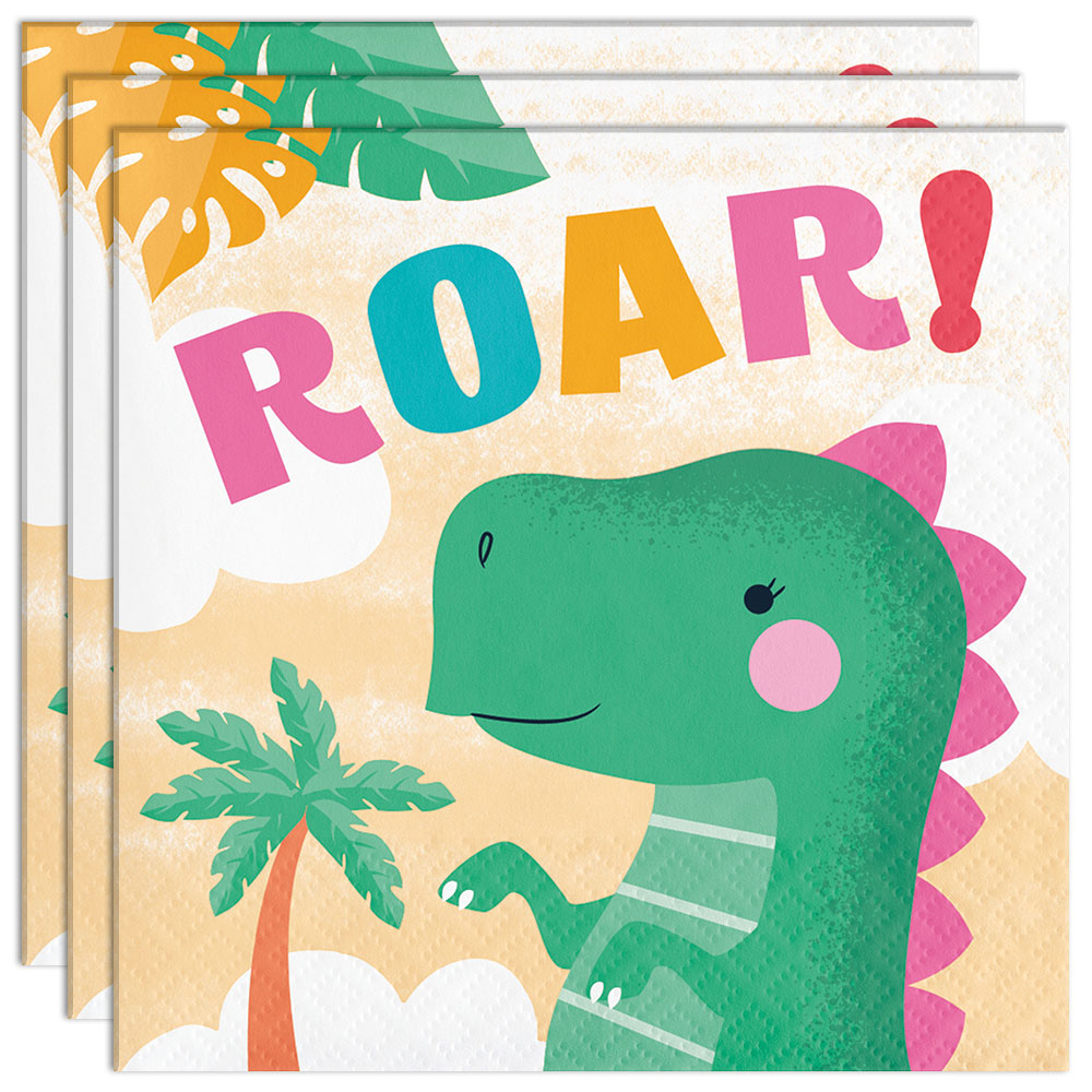 Servetter Dinosaurier Roar Djungel 16-pack