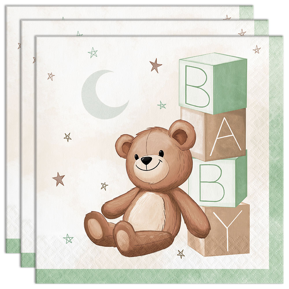 Läs mer om Servetter Nallebjörn Baby 16-pack