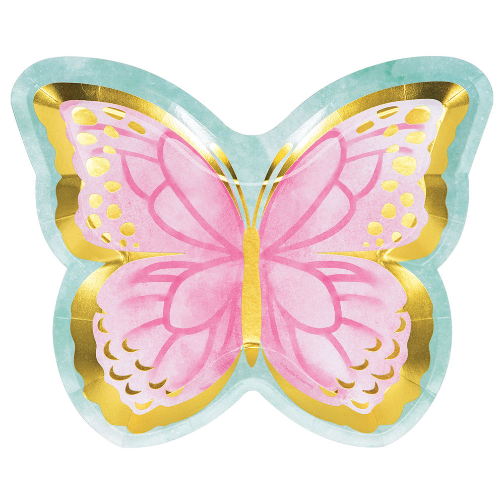 Läs mer om Shimmering Butterfly Papptallrikar Fjäril