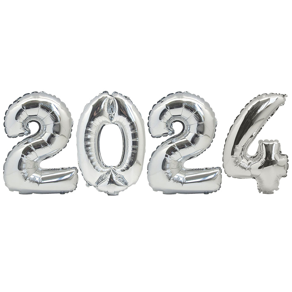 Läs mer om Sifferballonger Nyår Silver 2024