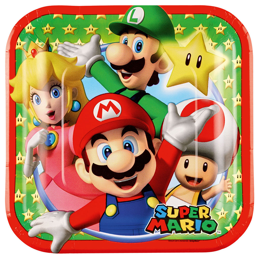 Super Mario Små Papperstallrikar