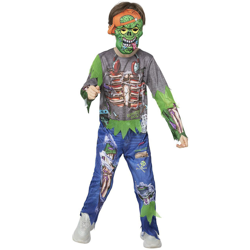 Läs mer om Zombie Gamer Maskeraddräkt Barn