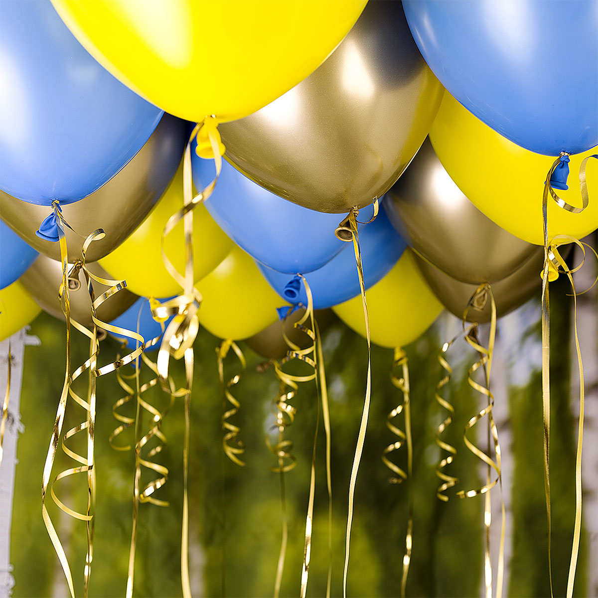 Ballongtak Kit Guld/Blå/Gul | Högtider - Studenten - Studentballonger | Party Outlet