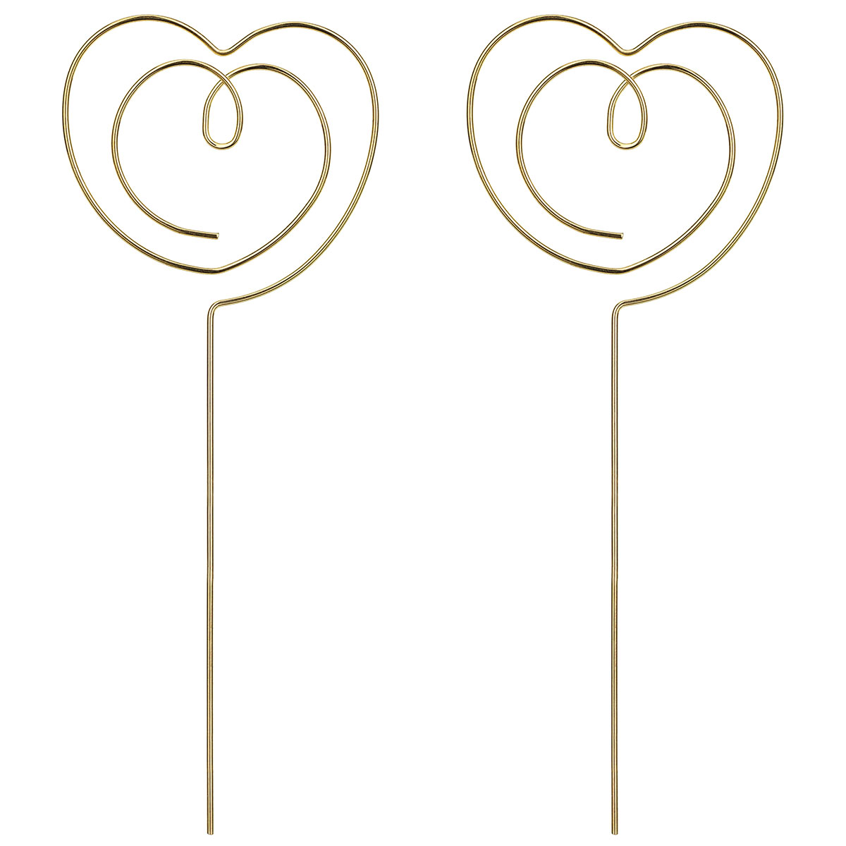 Cake Toppers Hjärtan Guld 2-pack | Högtider - Alla Hjärtans Dag - Alla Hjärtans Dag Dekorationer | Maskeradspecialisten