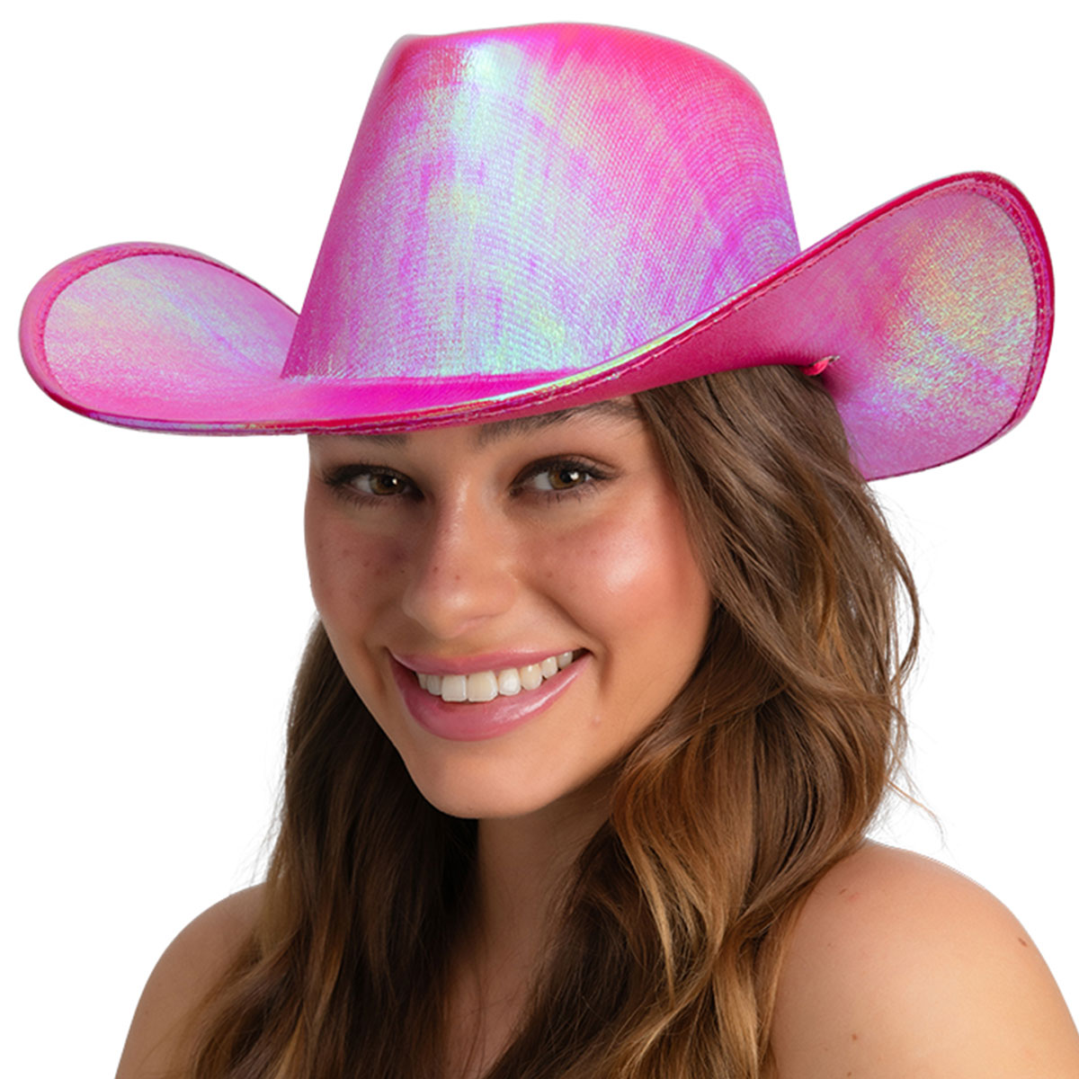 Cowboyhatt Skimrande Rosa