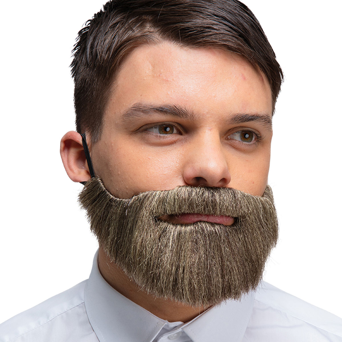 Deluxe Skägg Askfärg | Maskerad - Tillbehör - Skägg & Mustascher | Party Outlet