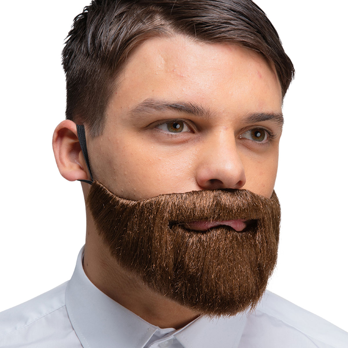 Deluxe Skägg Brun | Maskerad - Tillbehör - Skägg & Mustascher | Party Outlet