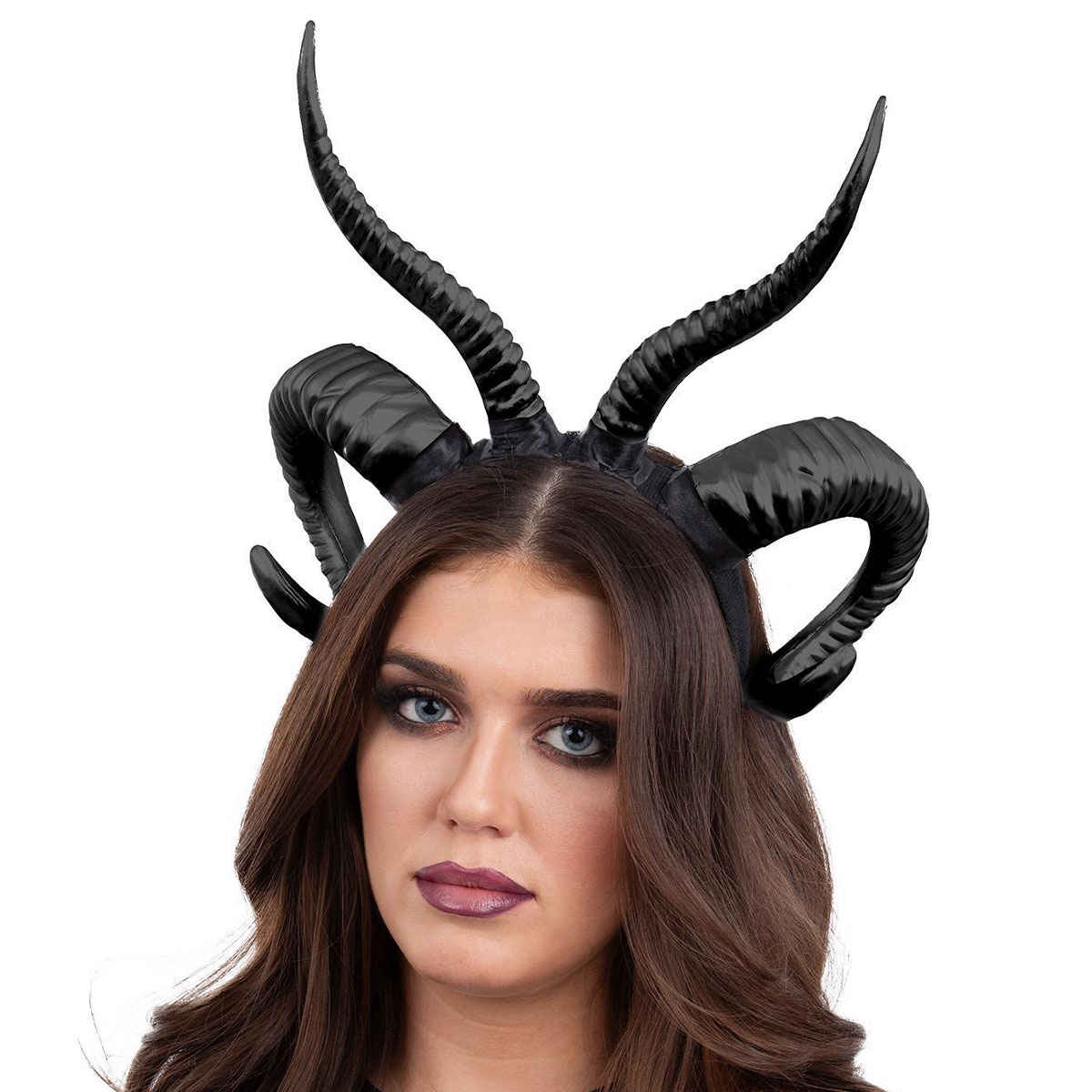 Diadem Dubbla Djävulshorn Svart | Högtider - Halloween - Halloween kostymer - Djävul Maskerad | Maskeradspecialisten