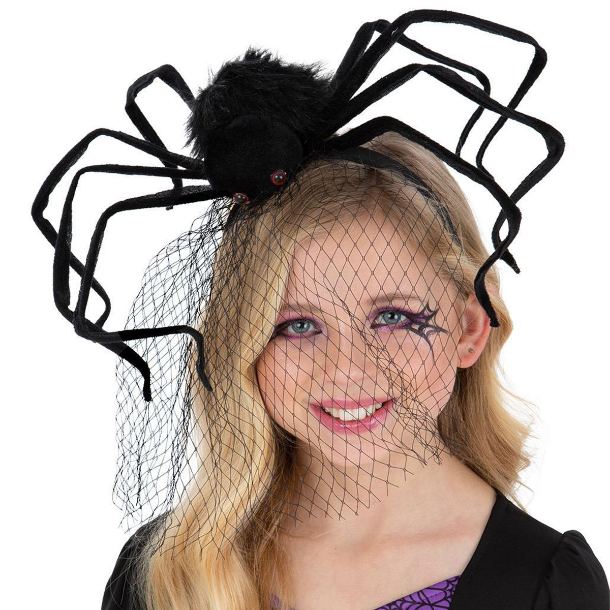 Diadem Jättespindel & Slöja Barn | Maskerad - Maskeradteman - Djur Maskerad | Maskeradspecialisten