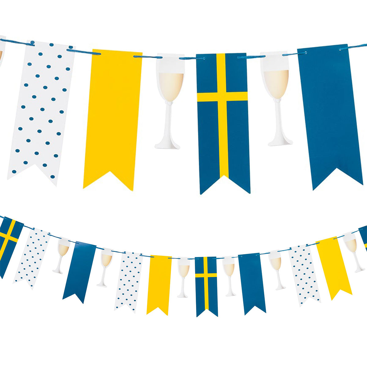 DIY Girlang Flaggor och Champagneglas