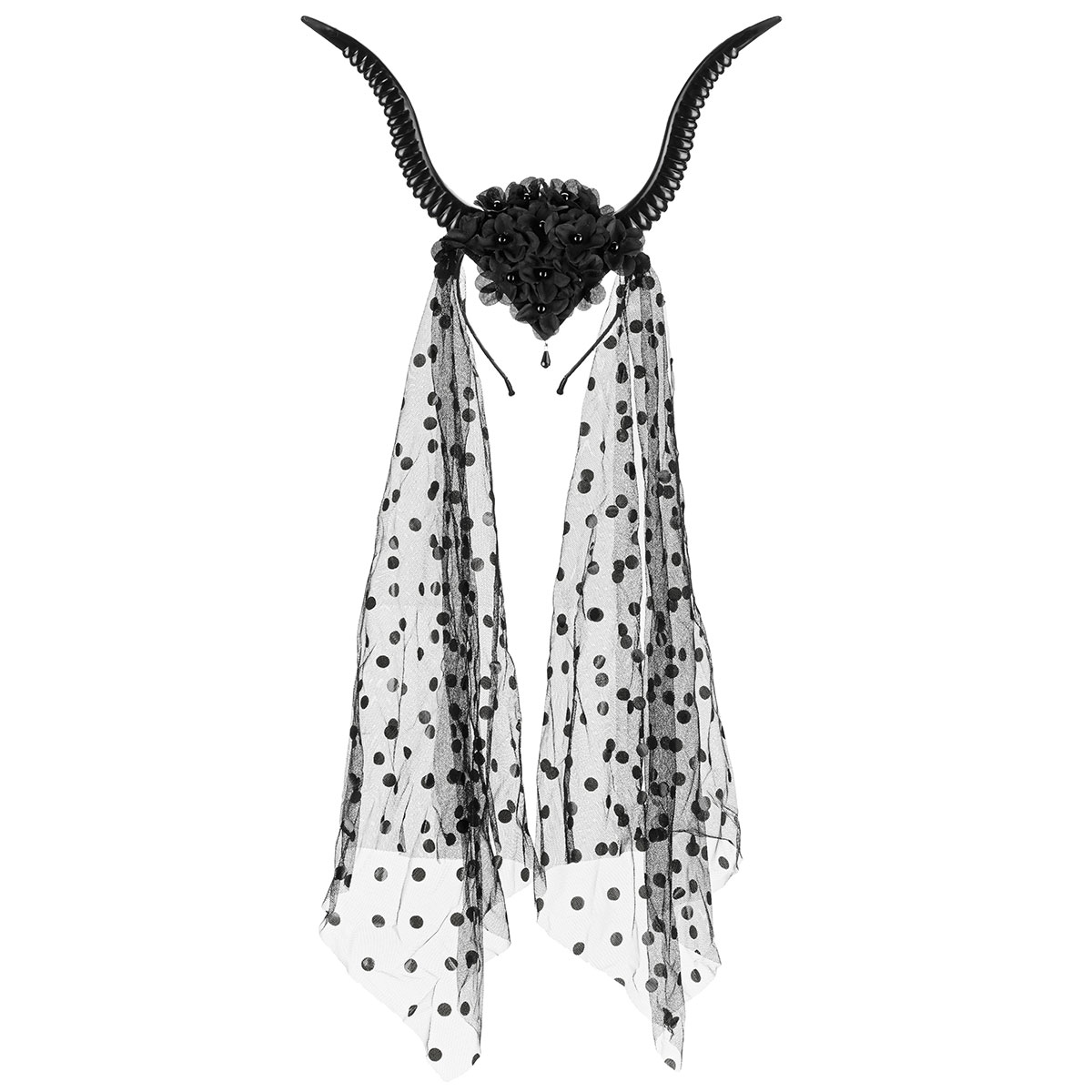 Djävulsdiadem med Tyll & Blommor | Högtider - Halloween - Halloween kostymer - Djävul Maskerad | Maskeradspecialisten