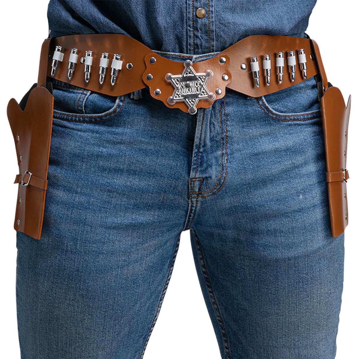 Dubbelhölster med Bälte Brun | Maskerad - Maskeradteman - Cowboy Maskerad | Party Outlet