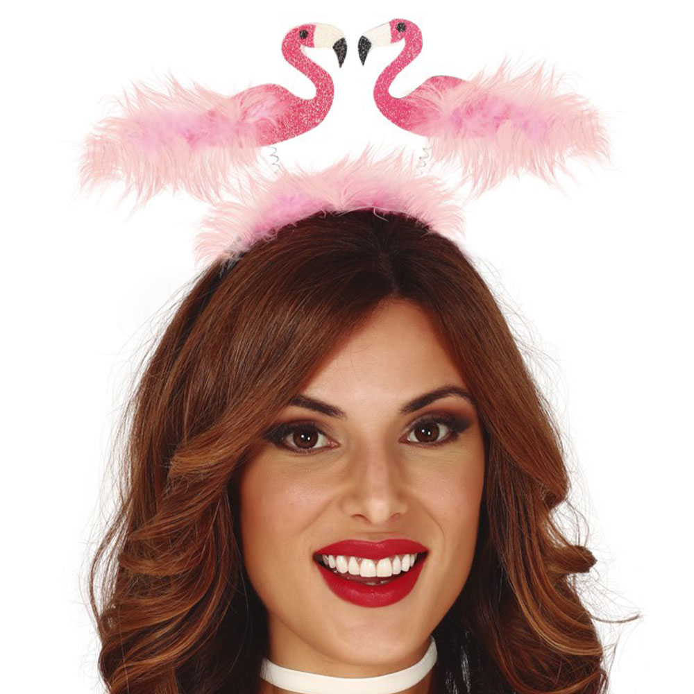 Flamingo Diadem med Fjädrar | Kalasteman - Festteman - Hawaii Tema | Party Outlet