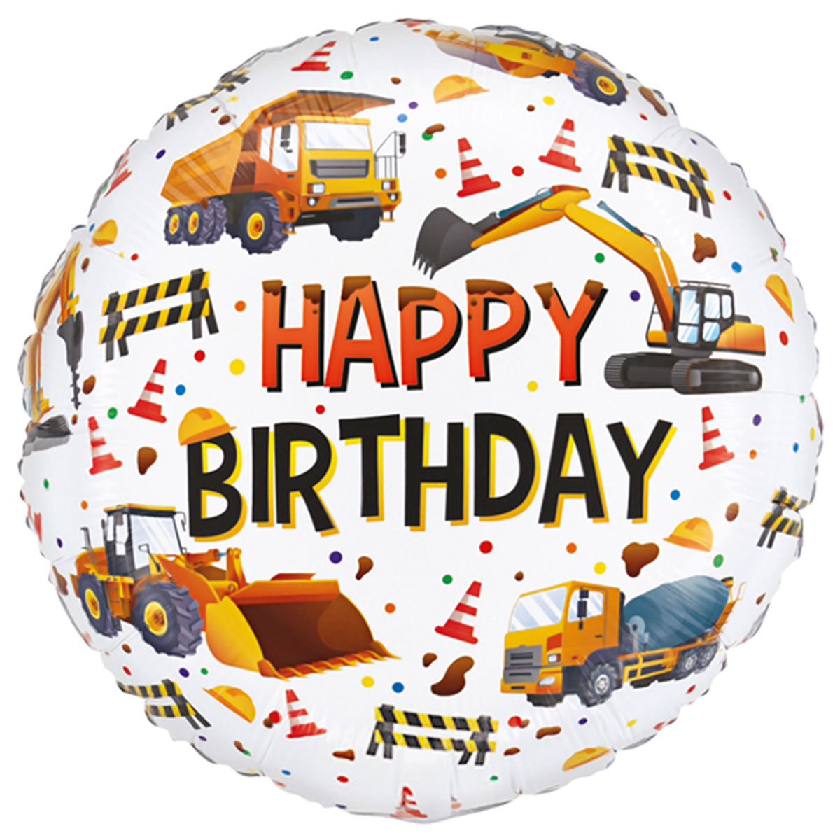 Folieballong Happy Birthday Byggfordon