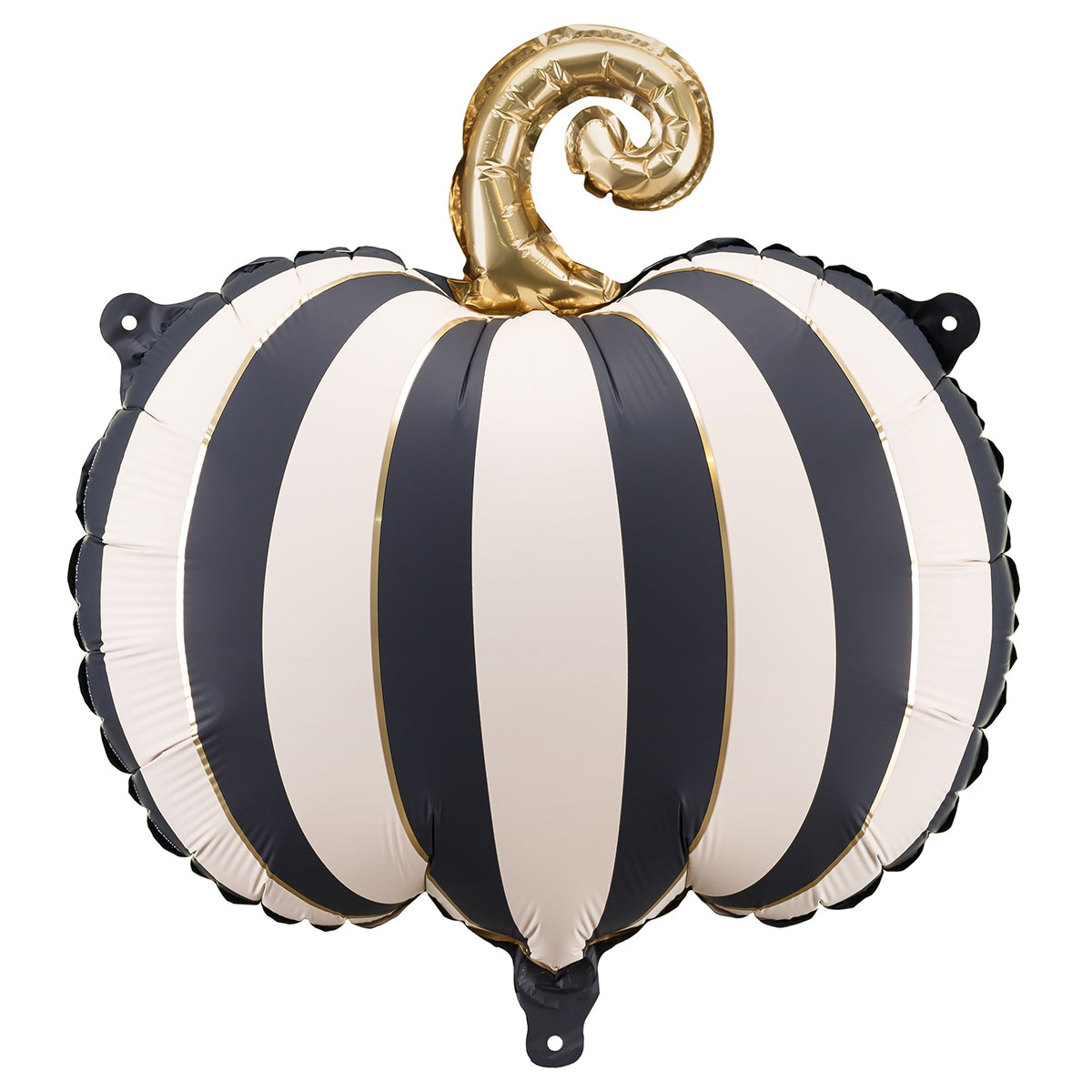 Folieballong Randig Pumpa Svartvit | Högtider - Halloween - Halloween ballonger | Maskeradspecialisten