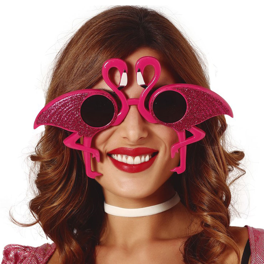 Glasögon Glittrande Flamingor | Maskerad - Maskeradteman - Hawaii Maskerad | Party Outlet