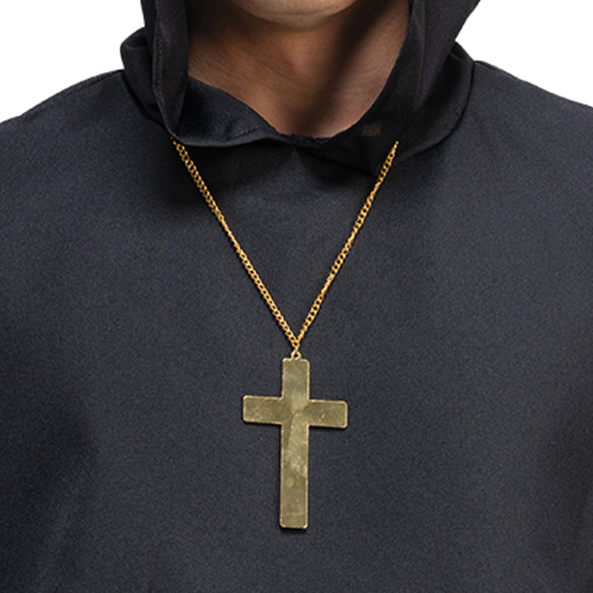 Guld Halsband med Kors | Maskerad - Maskeradteman - Religions Maskerad - Präst Maskerad | Party Outlet