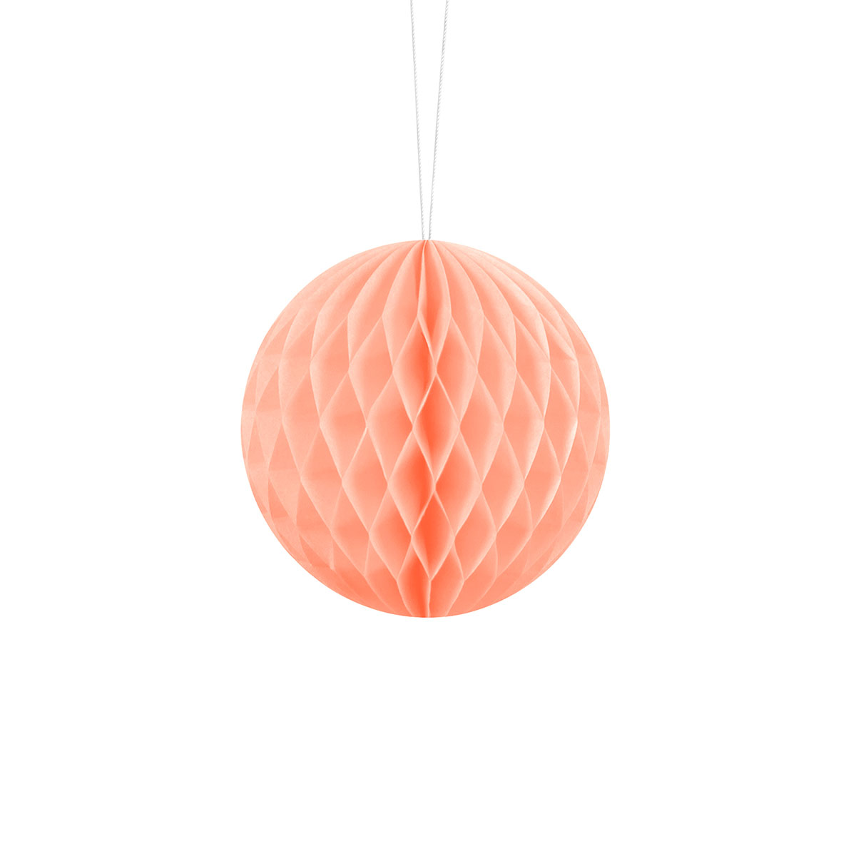 Hängande Honeycomb Ljus Persika 10 cm | Festartiklar - Dekoration - Hängande Dekorationer | Maskeradspecialisten