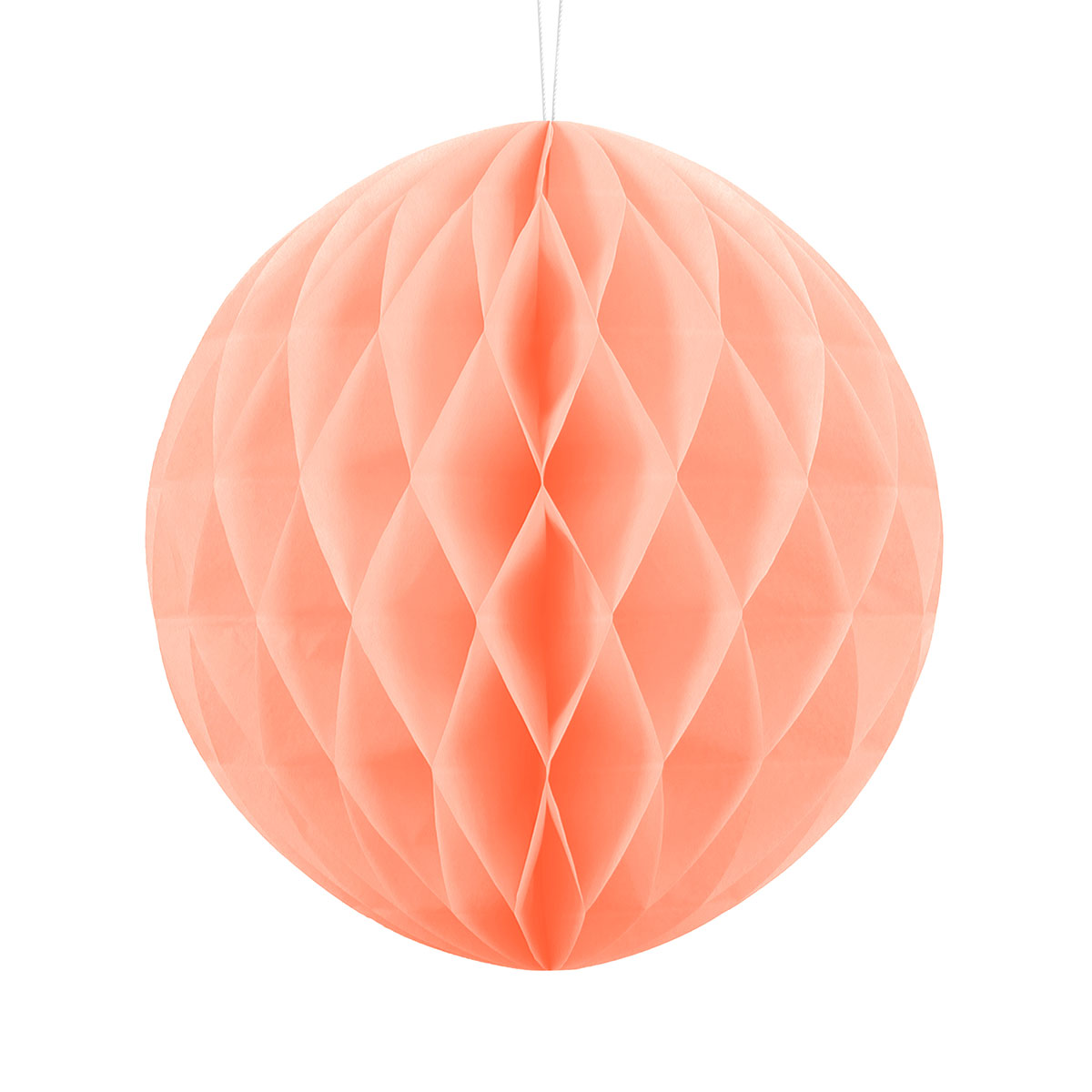 Hängande Honeycomb Ljus Persika 30 cm | Festartiklar - Dekoration - Hängande Dekorationer | Maskeradspecialisten