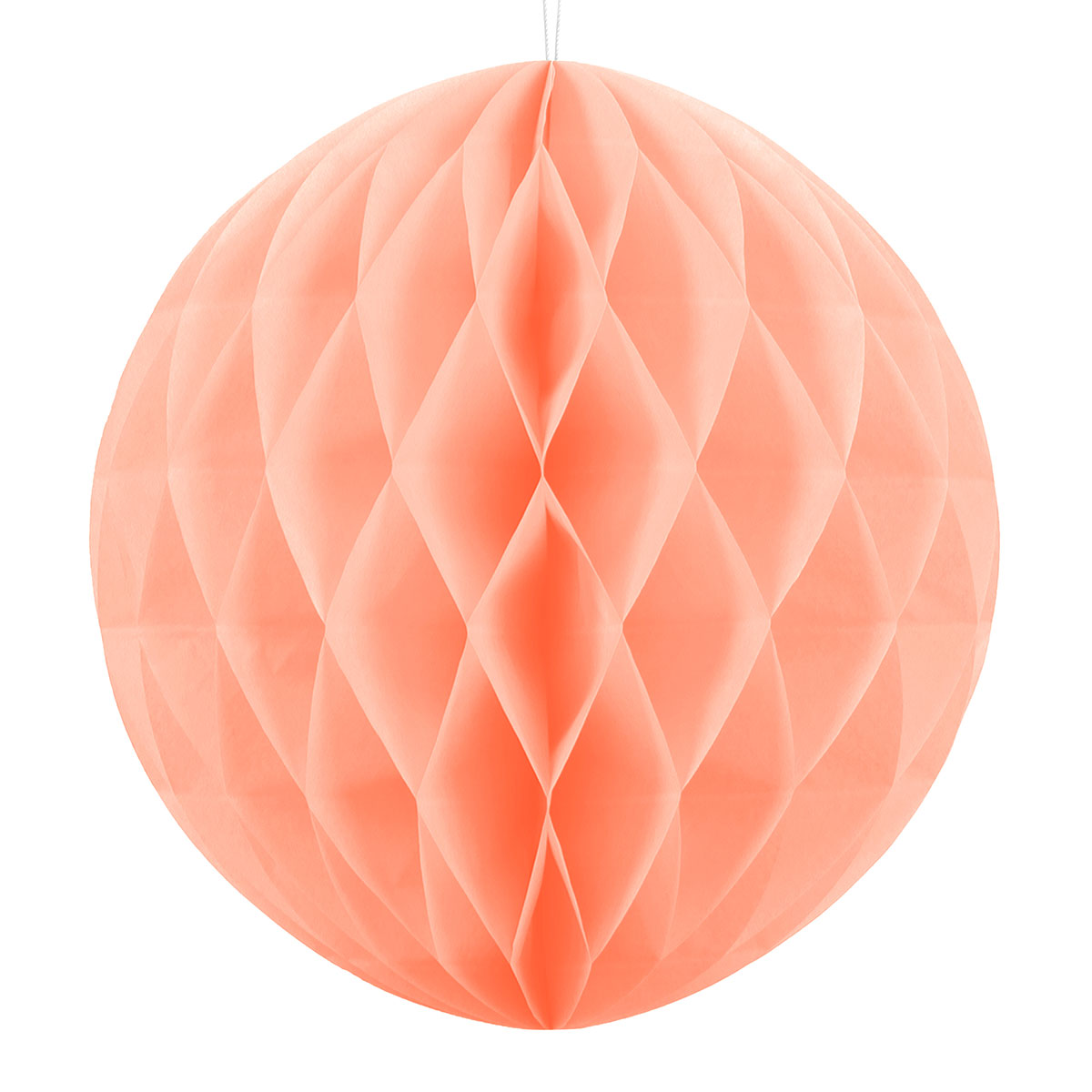 Hängande Honeycomb Ljus Persika 40 cm | Festartiklar - Dekoration - Hängande Dekorationer | Maskeradspecialisten