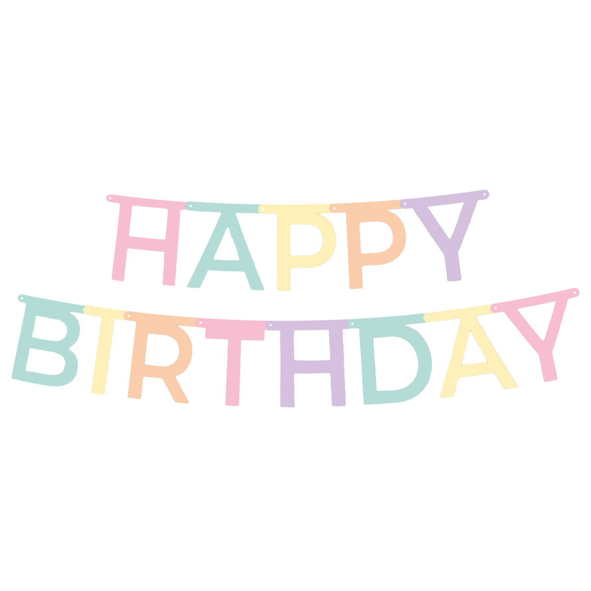 Happy Birthday Bokstavsgirlang Ljus Pastell | Kalasteman - Barnkalas - Pastell Kalas | Party Outlet