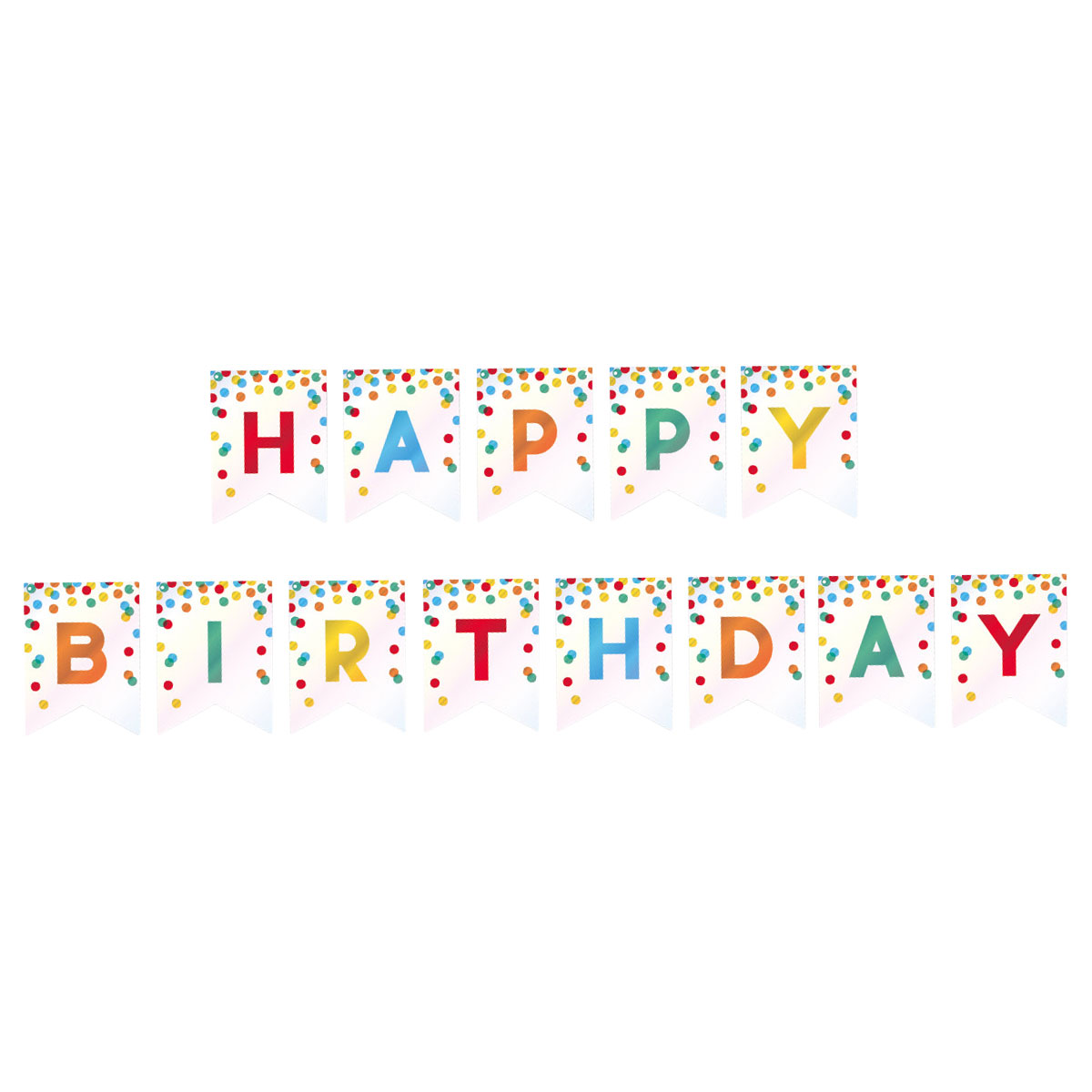 Happy Birthday Flaggirlang med Prickar | Festartiklar - Dekoration - Girlanger | Party Outlet
