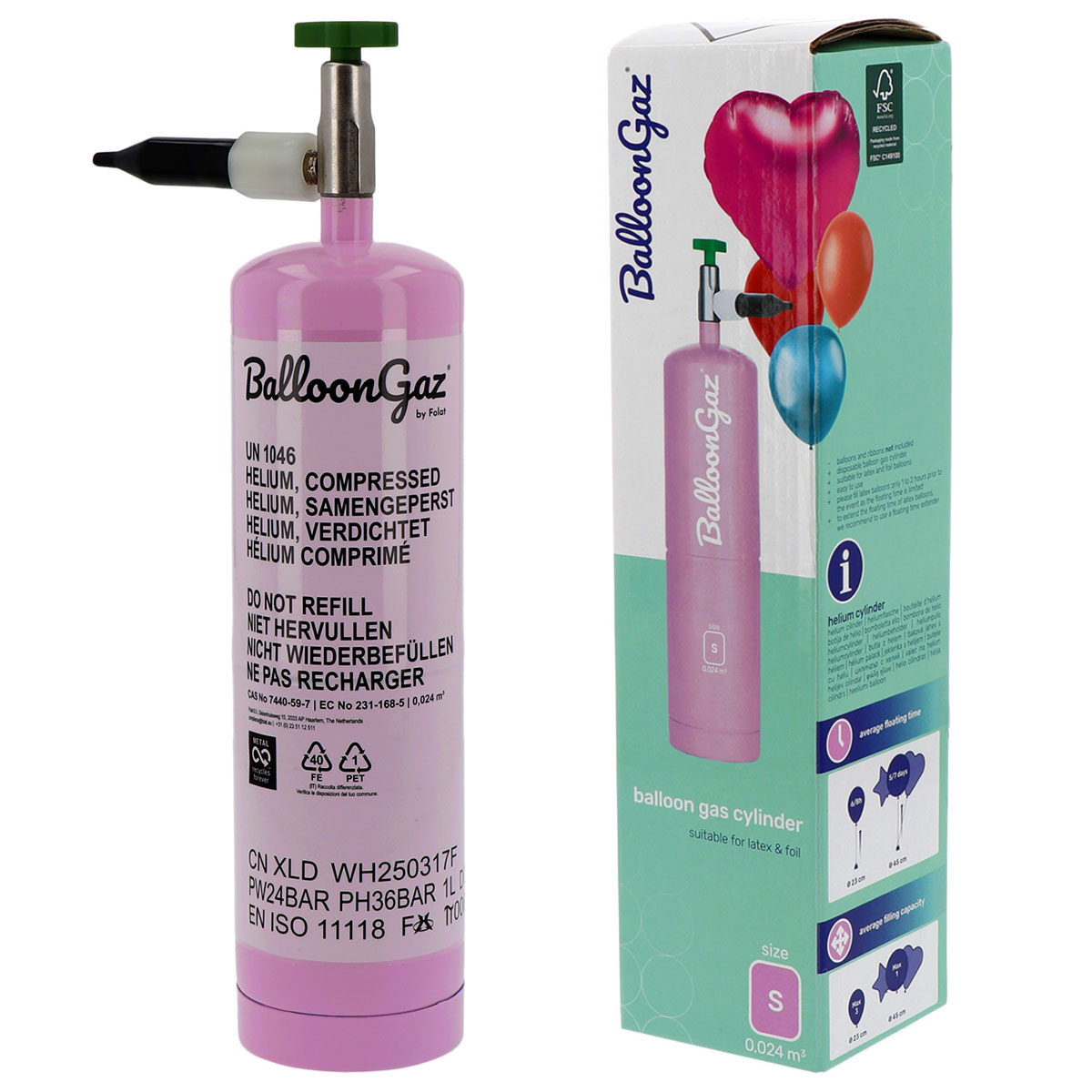 Heliumtub för 3 Ballonger | Festartiklar - Ballonger - Helium | Party Outlet