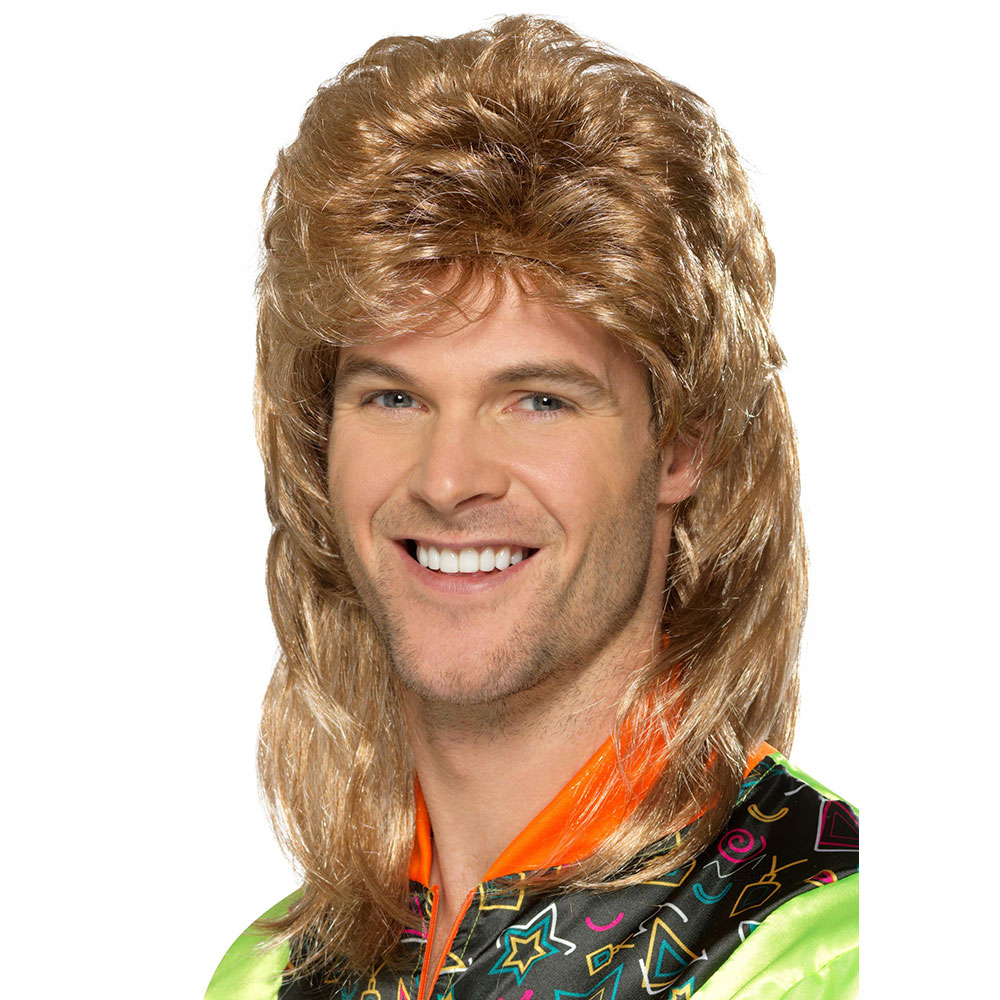 Hockeyfrilla Peruk Ljusbrun med Blonda Slingor