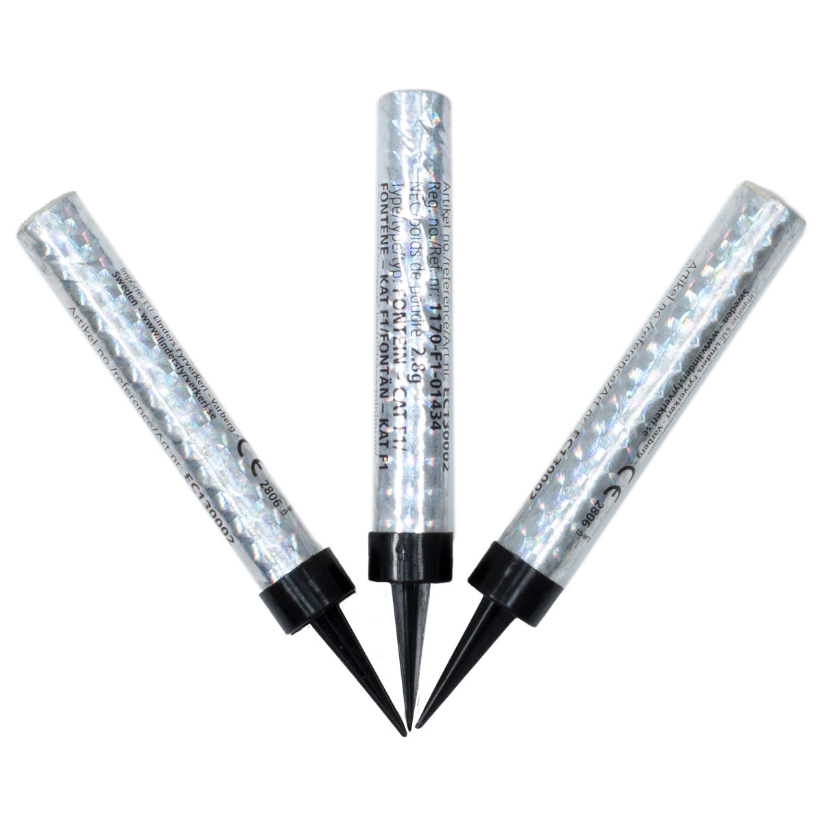 Isfacklor Holografisk Silver 10-pack | Baka - Tårtdekorationer - Tårt- & Sifferljus | Maskeradspecialisten