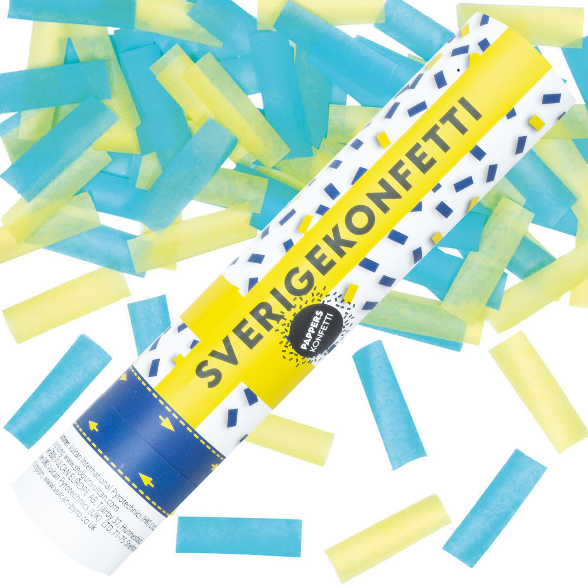 Konfettikanon Sverige 25 cm | Högtider - Studenten - Studentdekorationer | Maskeradspecialisten