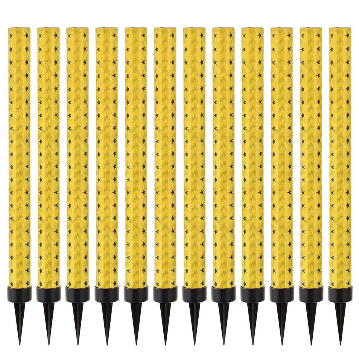 Långa Skimrande Isfacklor Guld 12-pack | Baka - Tårtdekorationer - Tårt- & Sifferljus | Maskeradspecialisten