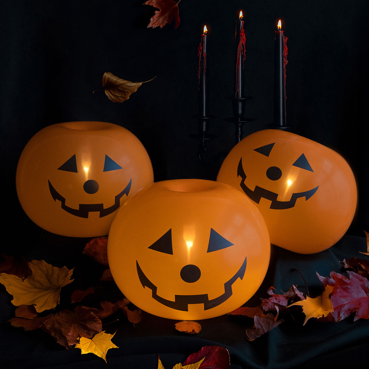 LED Ballonger Halloweenpumpor 5-pack | Festartiklar - Ballonger - LED-Ballonger | Party Outlet