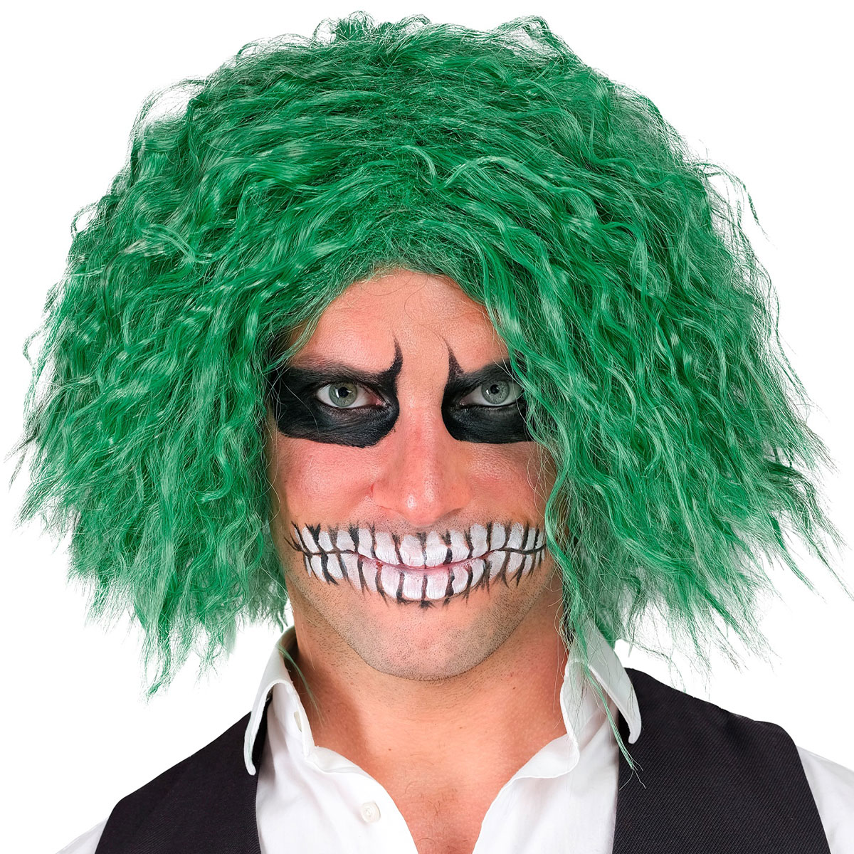 Lockig Peruk Grön | Maskerad - Maskeradteman - Superhjälte Maskerad | Party Outlet