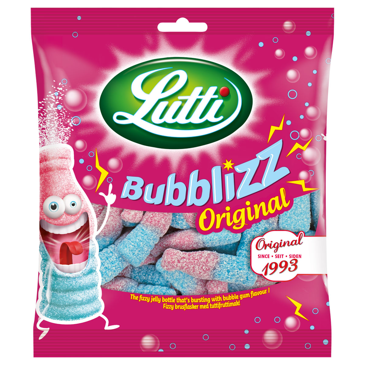 Lutti Bubblizz Godispåse 100g | Festartiklar - Ätbart & Drickbart - Godis - Sura Godisar | Party Outlet