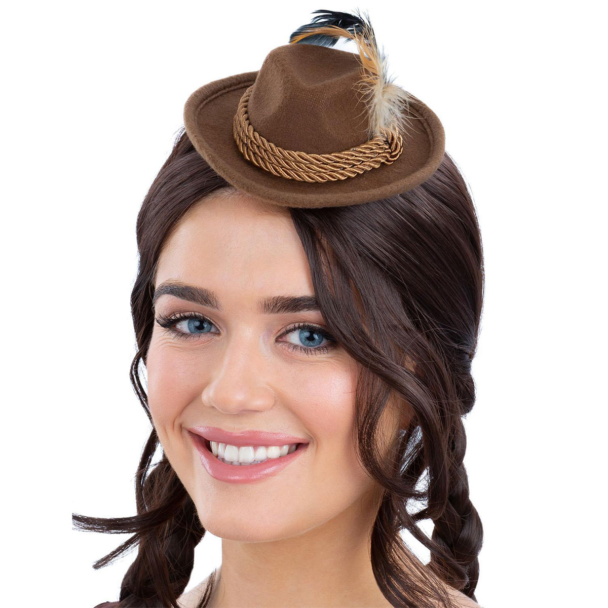 Mini Tyrolerhatt Bayersk Brun | Högtider - Oktoberfest - Tyrolerhattar | Party Outlet