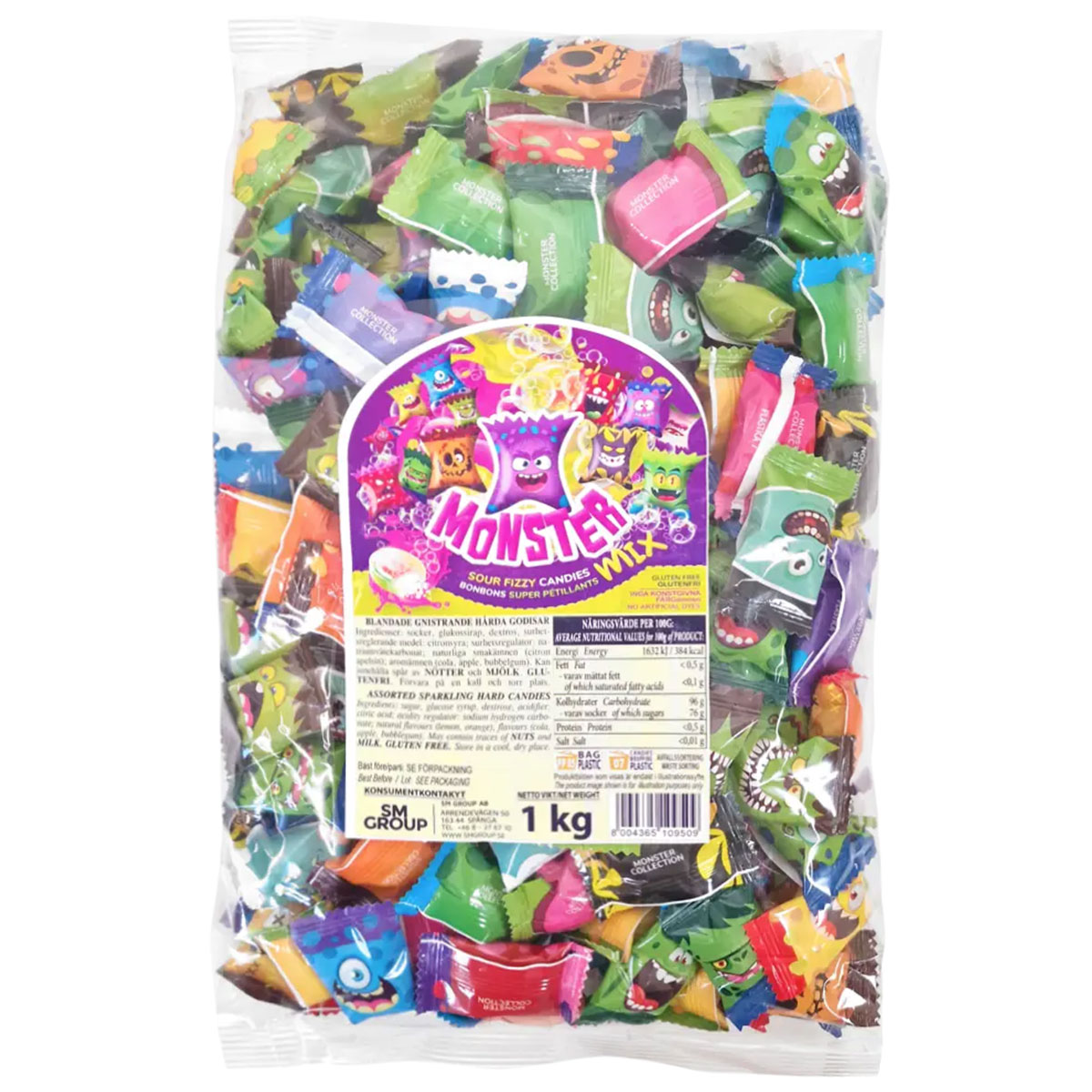 Monsters Sura Karameller Mix 1kg | Högtider - Halloween - Halloween godis | Party Outlet