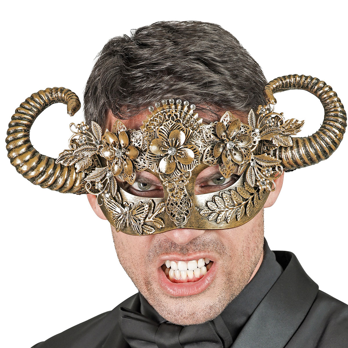 Ögonmask med Bagghorn | Högtider - Halloween - Halloween kostymer - Djävul Maskerad | Party Outlet